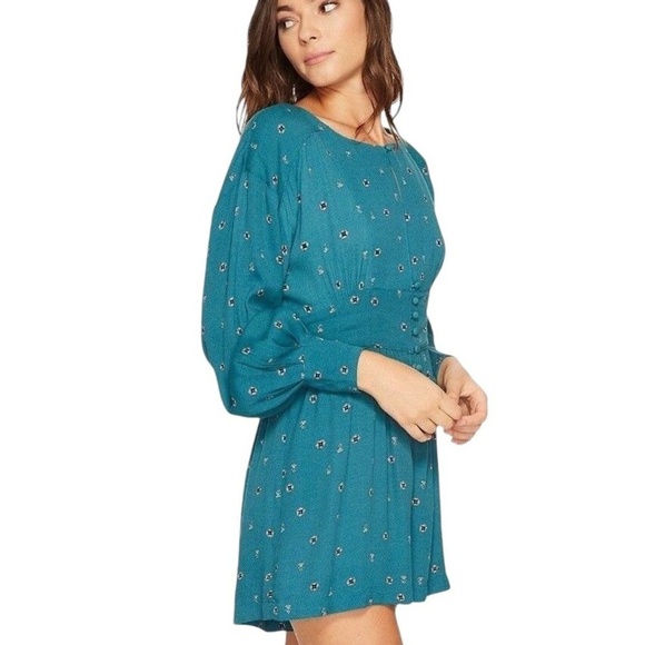 Free People Love Grows Romper Green floral boho cottage keyhole womens size M - Picture 2 of 11